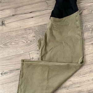 Isabel Maternity Olive Cropped Pants